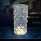 Group of Crystal LED Candles creating a warm, inviting flameless shimmering light ambiance.