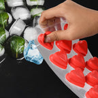 Silicone ice cube tray placed on a kitchen counter.