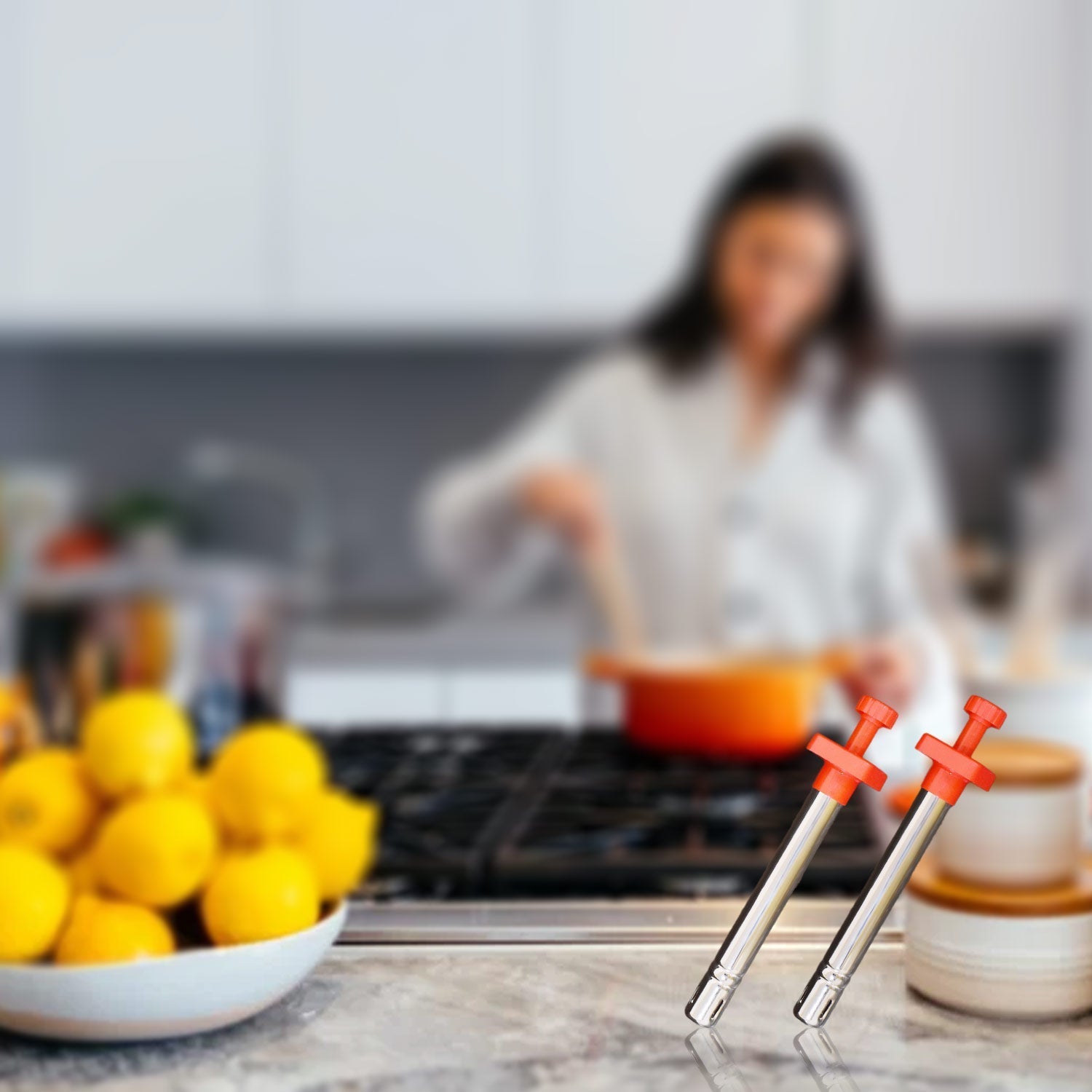 Ergonomic square-shaped gas lighter, perfect for daily kitchen ignition.