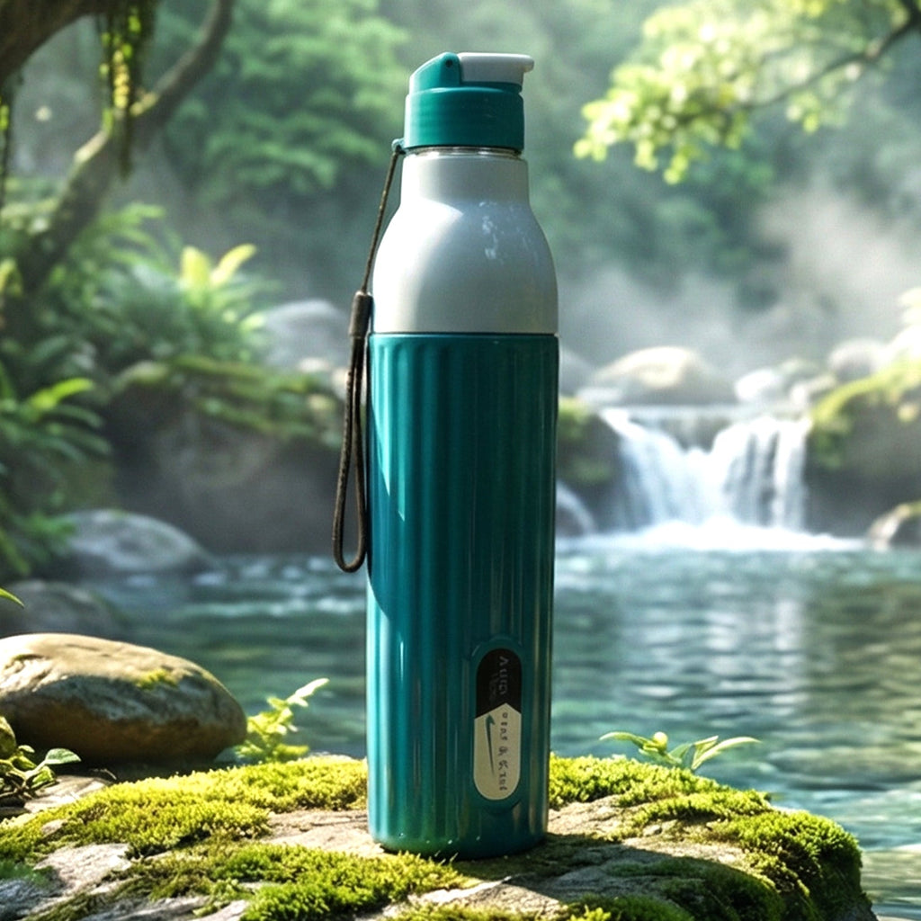 Close-up detail of sports sipper water bottle flip-lock cap