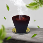 Side profile of several Gugal Sambrani Havan cups, ready for spiritual rituals.