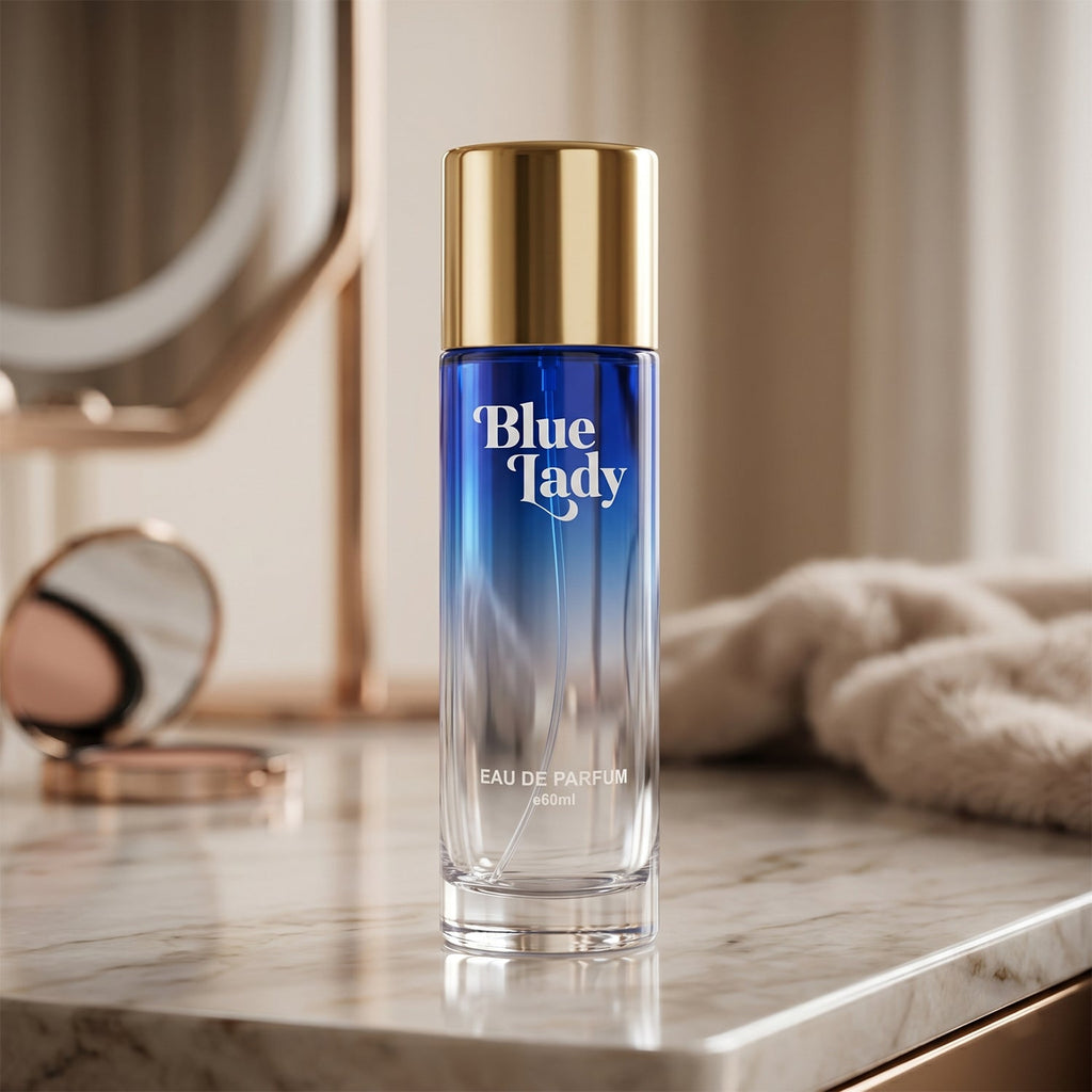 Blue Lady Eau De Parfum with gold cap design