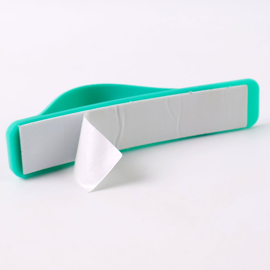 Slim teal green silicone phone finger holder loop