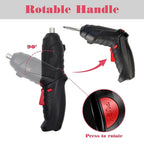 The BoltForce Cordless Electric Screwdriver highlighting its integrated LED light.