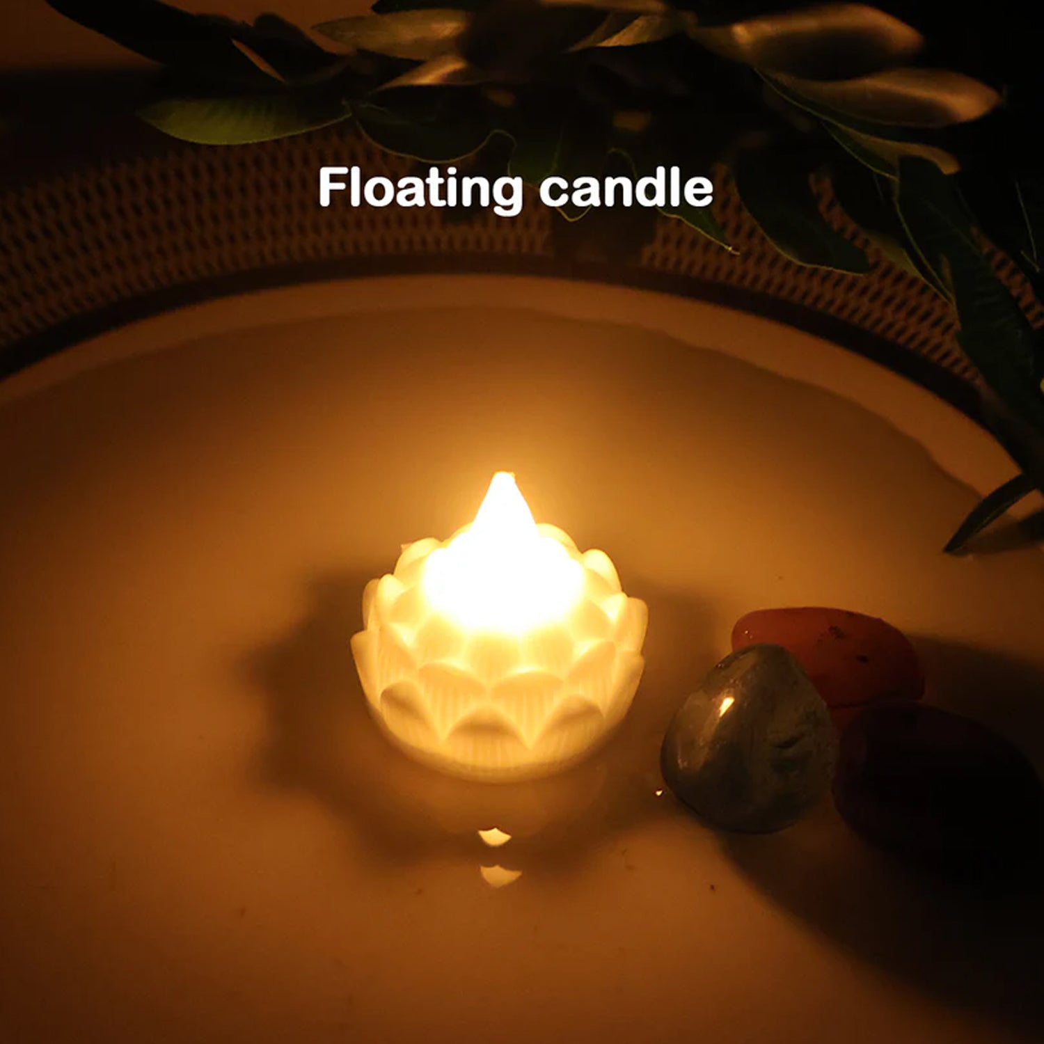Pack of eight lotus shaped LED tealight candles in elegant design