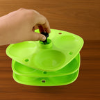 Angled front view of the practical 3 Layer Idli Stand for Indian kitchens.