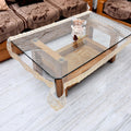 Large transparent PVC table cover with decorative border