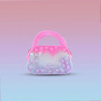 Portable pop it fidget toy purse with handle for easy carrying