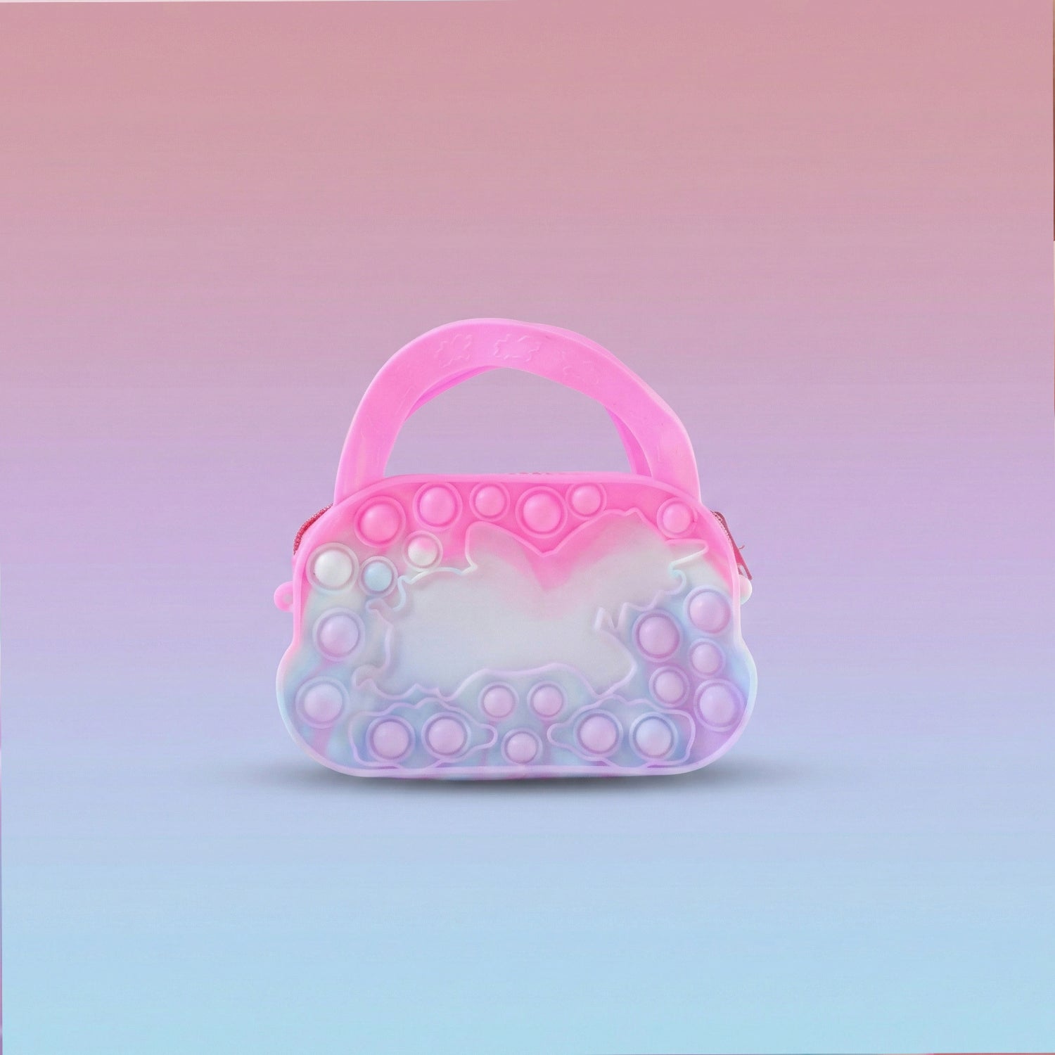 Portable pop it fidget toy purse with handle for easy carrying