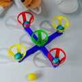 Kids enthusiastically playing with the colorful basketball toy set.