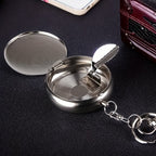 Keychain cigarette holder and ashtray in silver