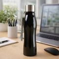 600ml stainless steel water bottle with carry strap on a clean background.