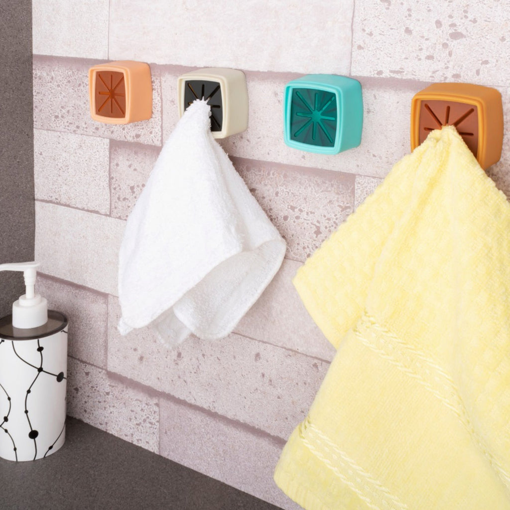 A 4-piece Towel Holder Set displayed, ready for wall mounting in a bathroom.
