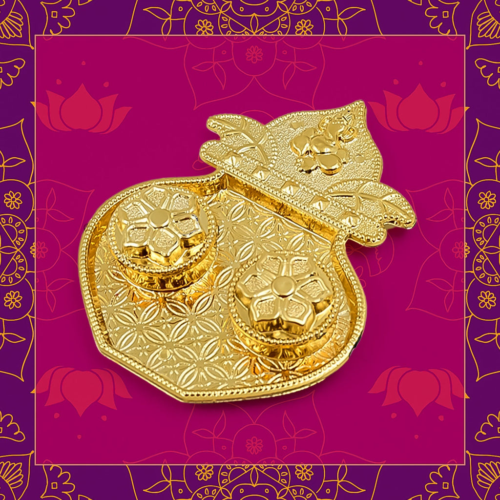 Stylish Raksha Bandhan Puja Thali featuring a traditional Kalash motif.
