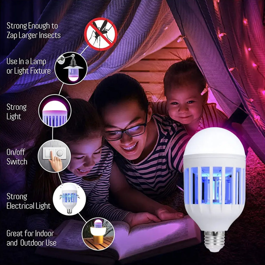 The E27 screw-in base of the mosquito killer lamp, designed for easy installation in standard light fixtures.