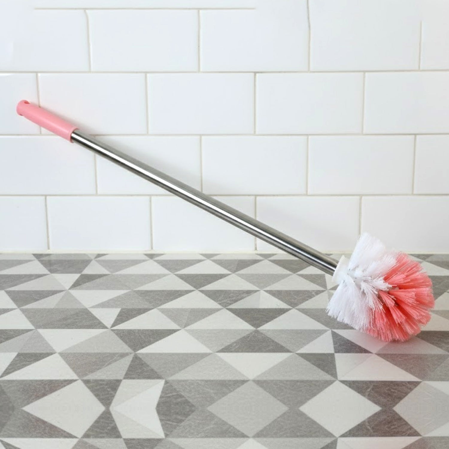 Detail of long handle brush bristles demonstrating cleaning density
