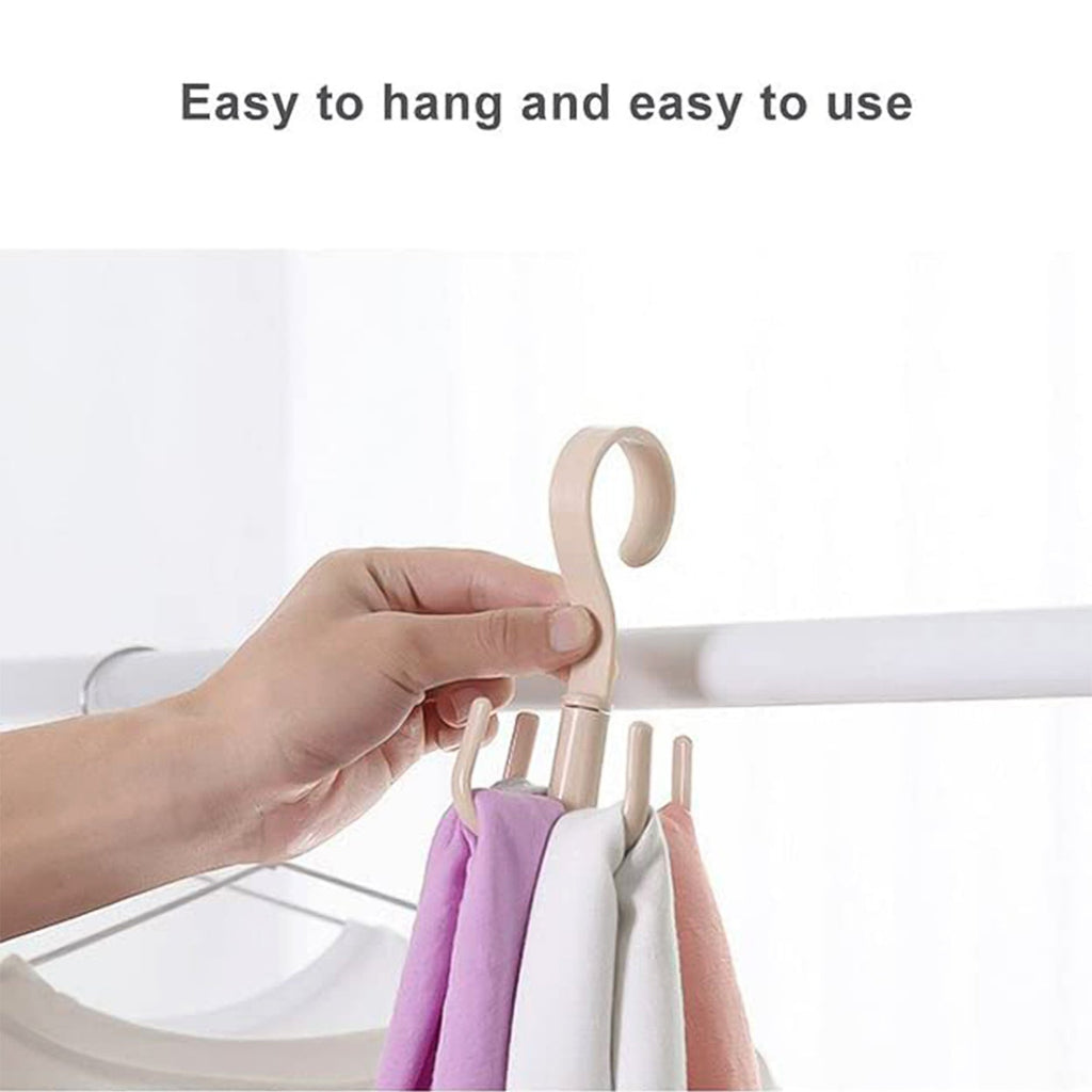 Close-up view of rotatable multipurpose plastic hook hanger