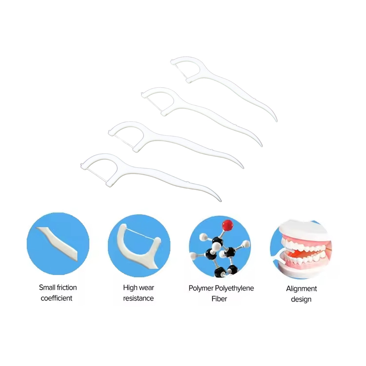 Full pack of 50 MintGuard Portable Dental Floss Picks ready for daily oral hygiene.