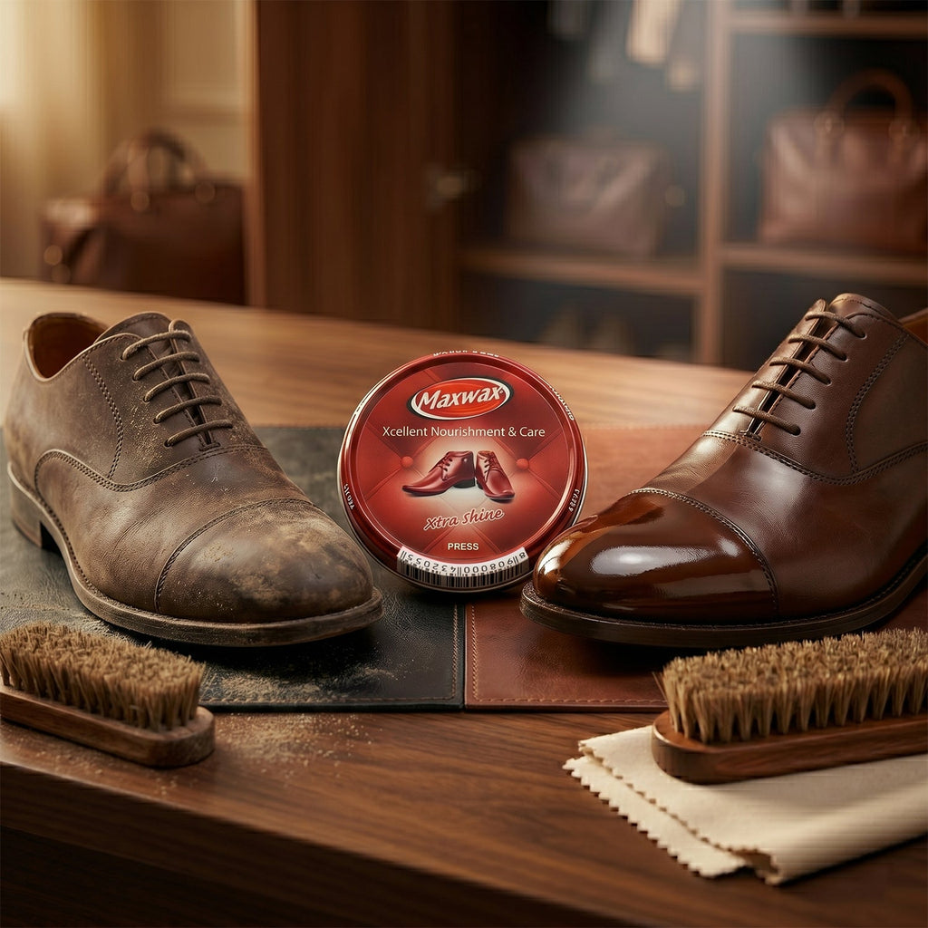 Easy apply shoe polish cream in compact packaging