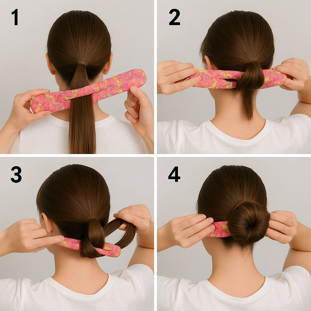 Close-up of a soft fabric Knotted Wire Headband, emphasizing its comfortable texture.