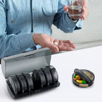 Angled view of the FERVENT Weekly Pill Organizer, showcasing its robust build.