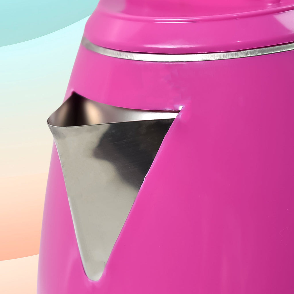 Close-up of the auto switch off feature and power indicator on the electric kettle.