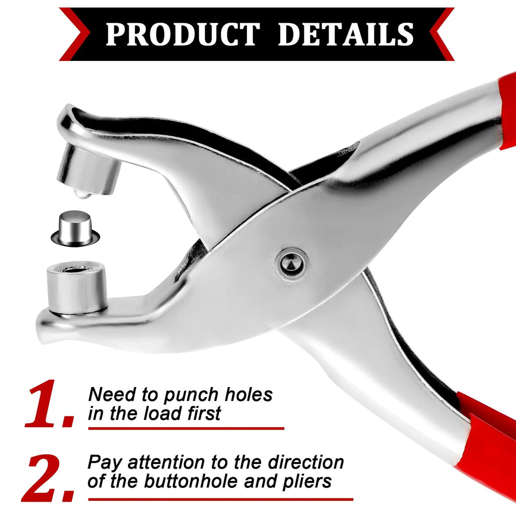 Detailed view of the grommet setting tool showcasing its rust-resistant chrome finish.