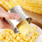 Safe corn peeler featuring an ergonomic hand protector for secure grip.