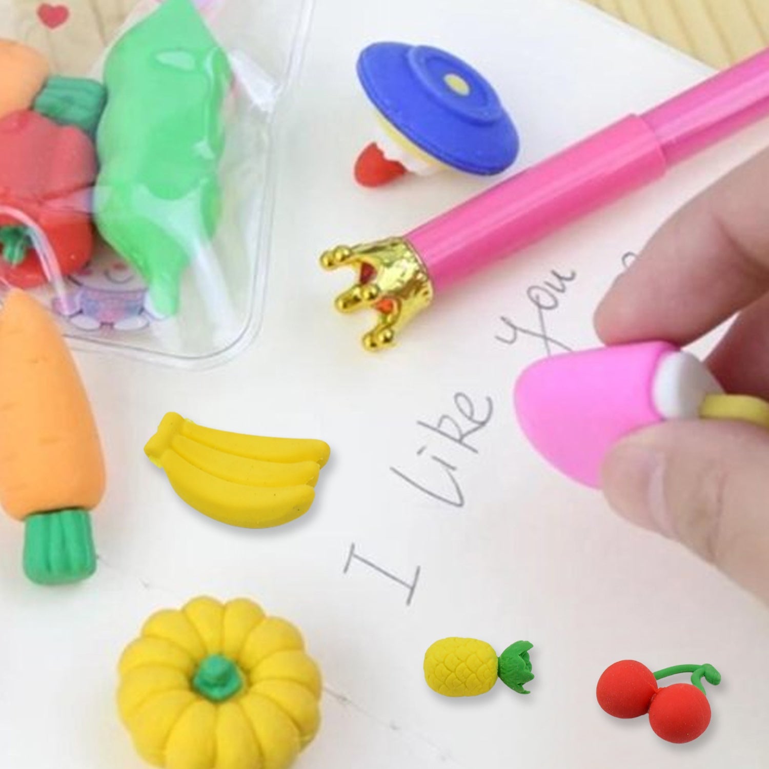 Stylish colorful eraser with dessert design