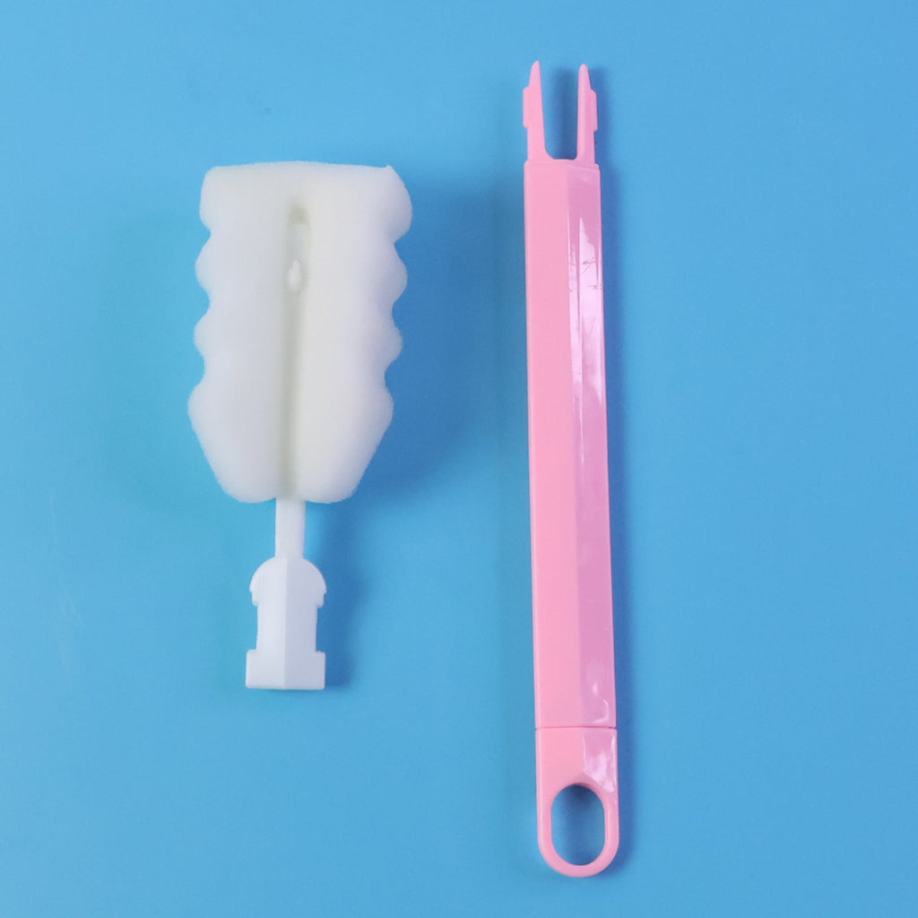 Soft silicone bristle bottle brush for safe cleaning of glass and plastic bottles