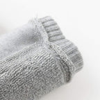 Grey toddler wool knit knee protectors ideal for crawling and play activities