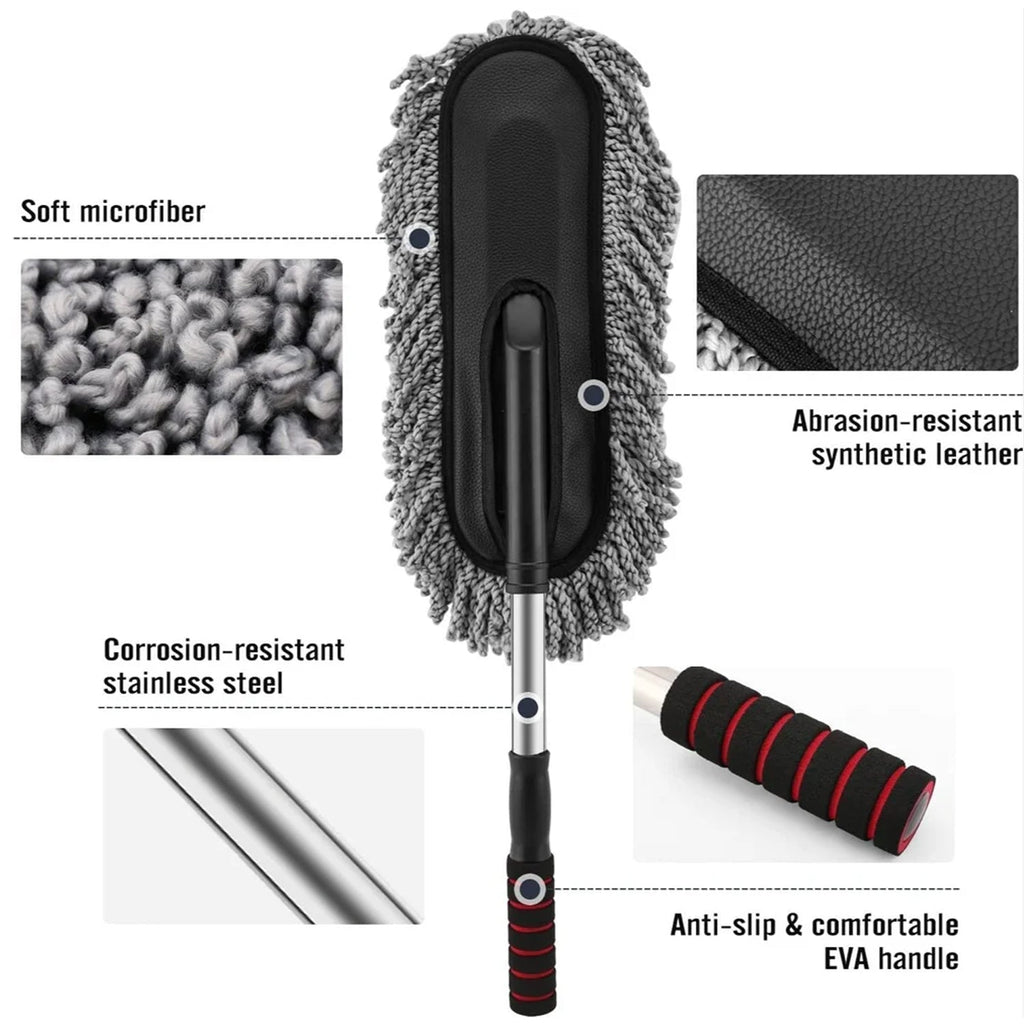 Compact and lightweight Car Dust Brush, designed for easy storage and on-the-go car interior cleaning.