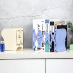 Expandable adjustable book stand showing different book capacities