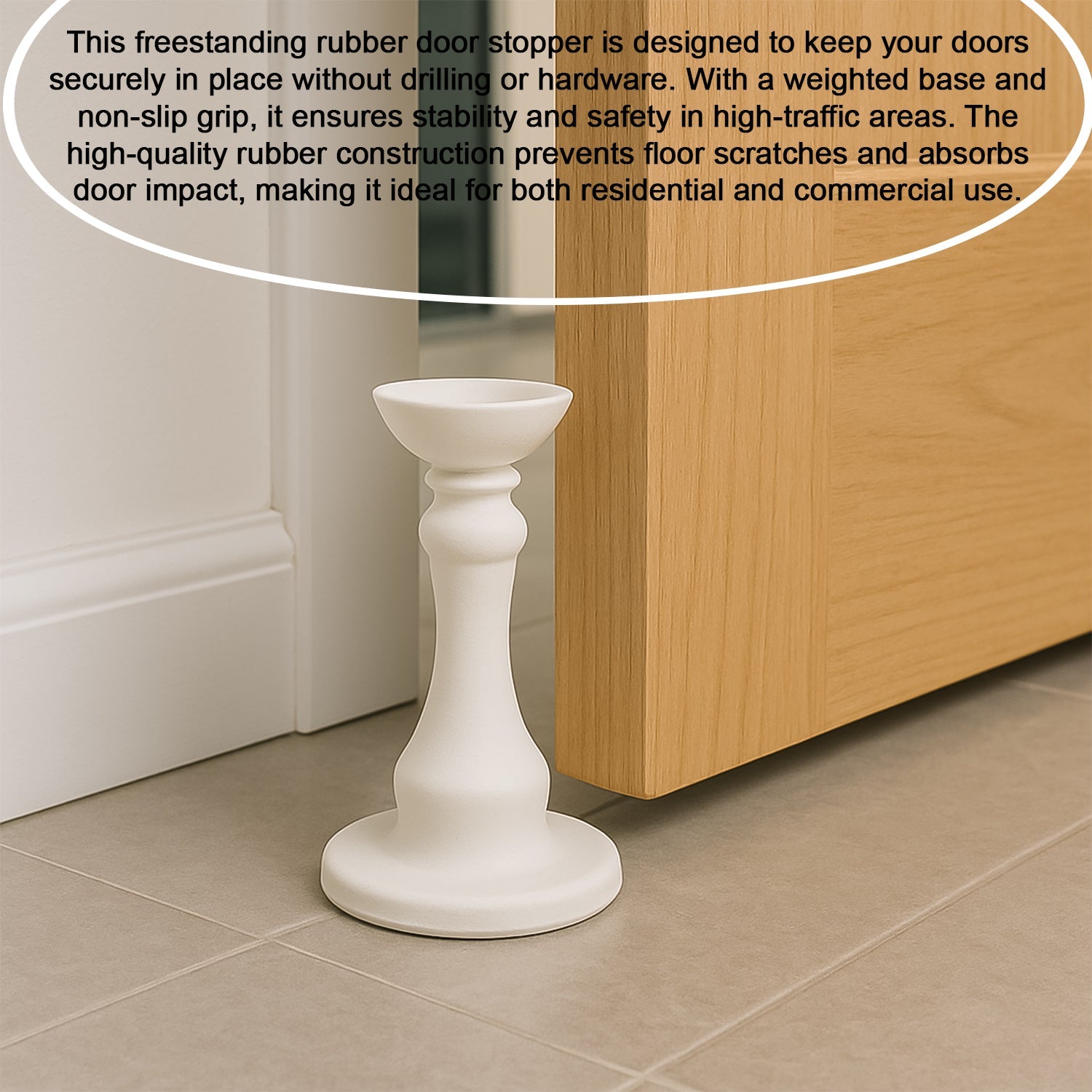 Washer door held open by door holder for drying and odor prevention