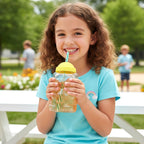 cute bear shaped drinking glass cup for kids
