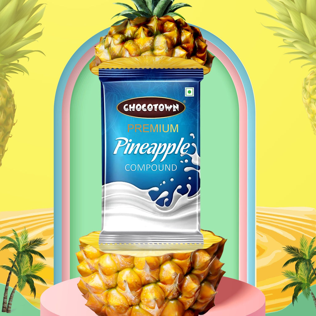 A baker preparing a dessert using the versatile Chocotown pineapple compound.