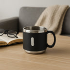 Packaged gift set of six double wall stainless steel coffee mugs
