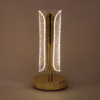 Elegant golden LED crystal table lamp for bedroom bedside use