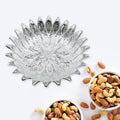 Decorative silver finish serving tray displaying mukhwas, perfect for Indian homes.