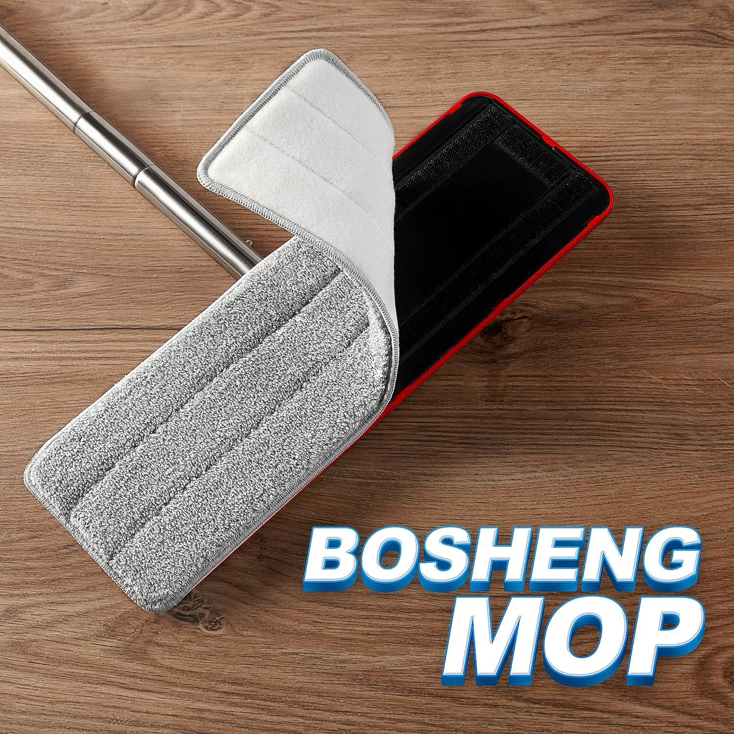 Microfiber mop pad replacement capturing dust and dirt for various floor types