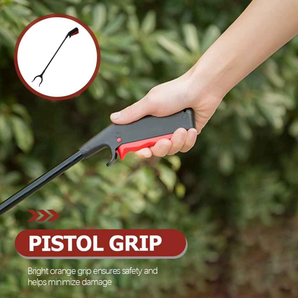 Compact folding design of the trash picker tool for easy storage.