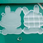 Bear-themed clear plastic organizer, offering visibility for all your stored items.