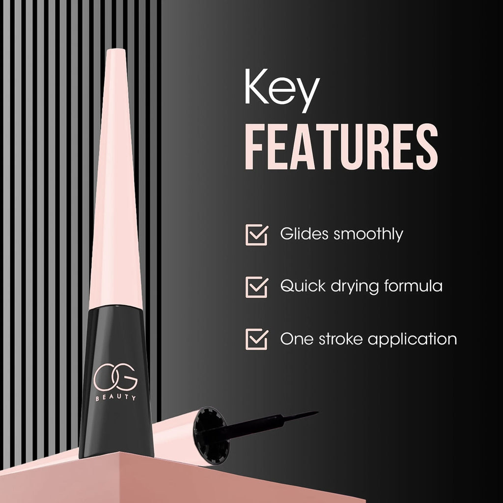 OG Beauty eyeliner bottle showing elegant design and branding