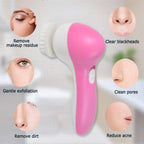 Soft brush head of the facial cleansing device, ideal for sensitive skin.