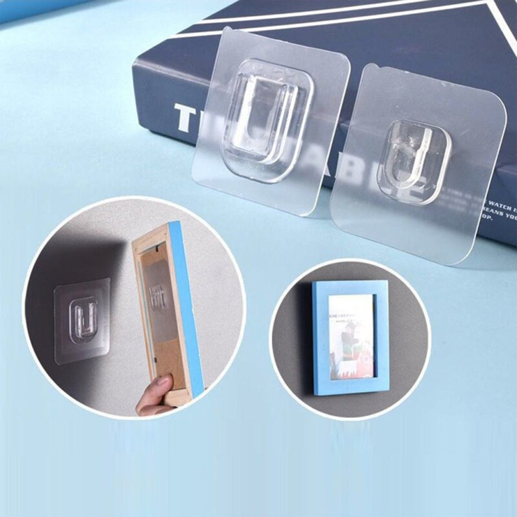 Detailed view of the GlimmerHome self-adhesive hook's strong backing.