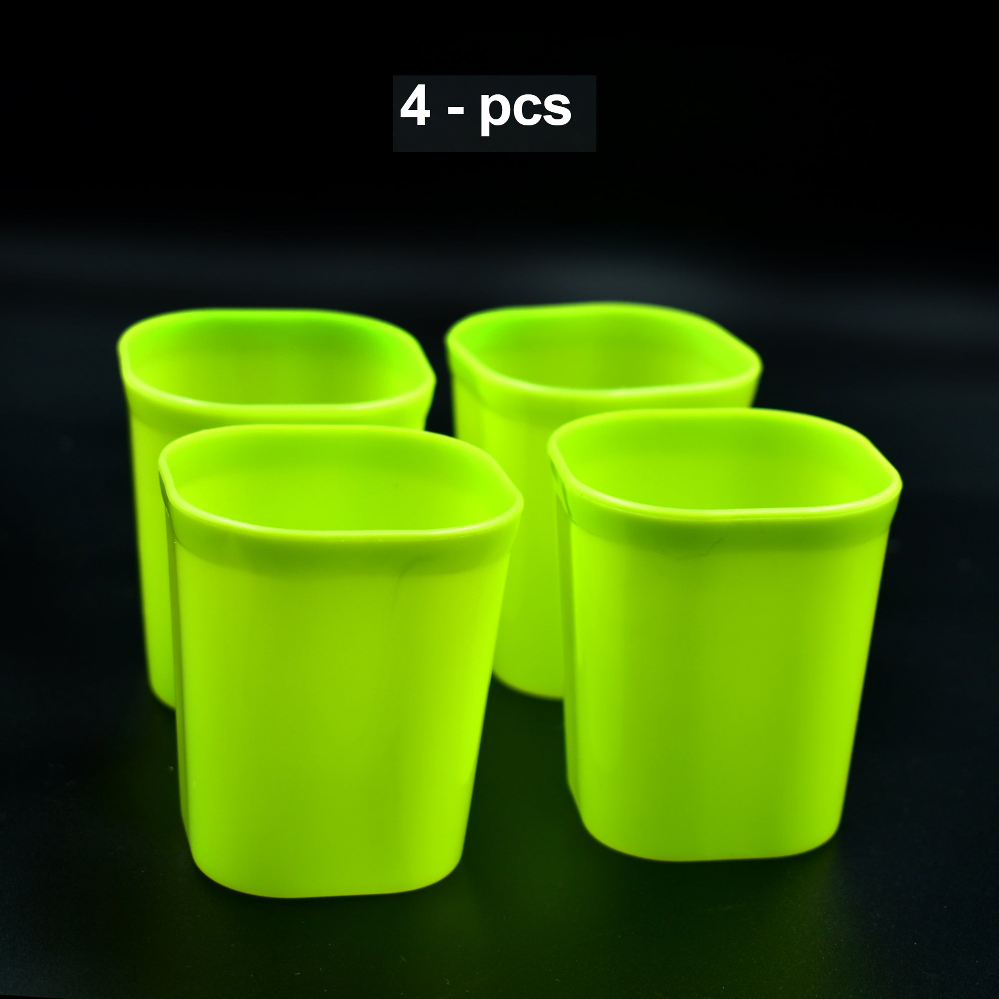 Durable plastic glasses, perfect for serving water, juice, or milk.