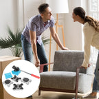 Protective furniture slides kit preventing floor scratches during movement.