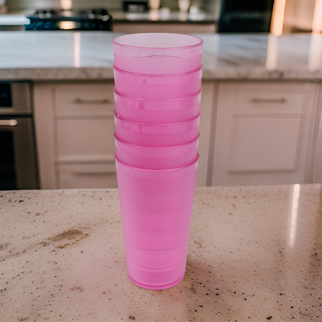 Practical 300ml plastic drinking glasses for daily use in kitchen and office.