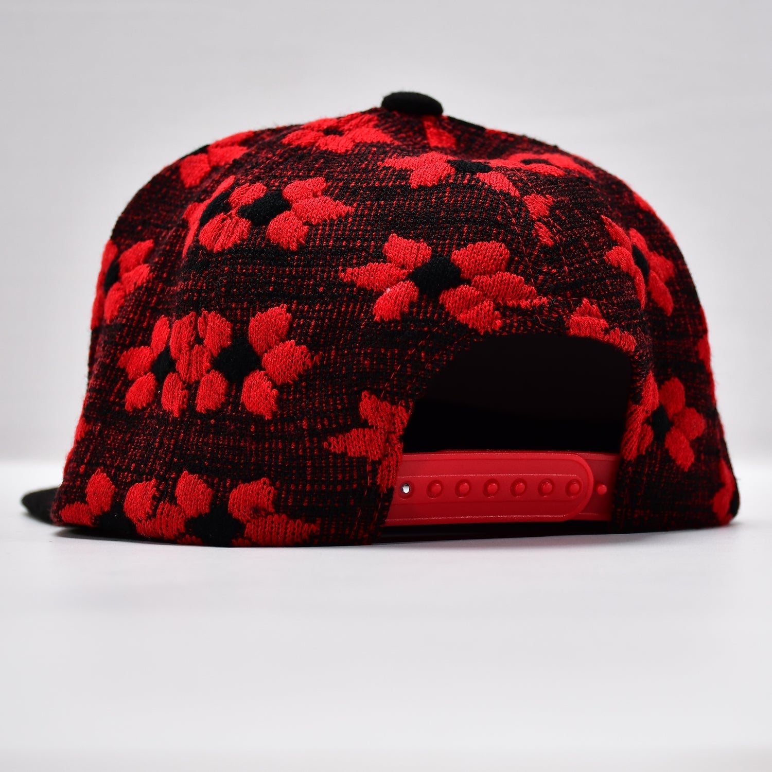 Back view of an adjustable Hip Hop Snapback Hat, showing the plastic snap closure for a customised fit.