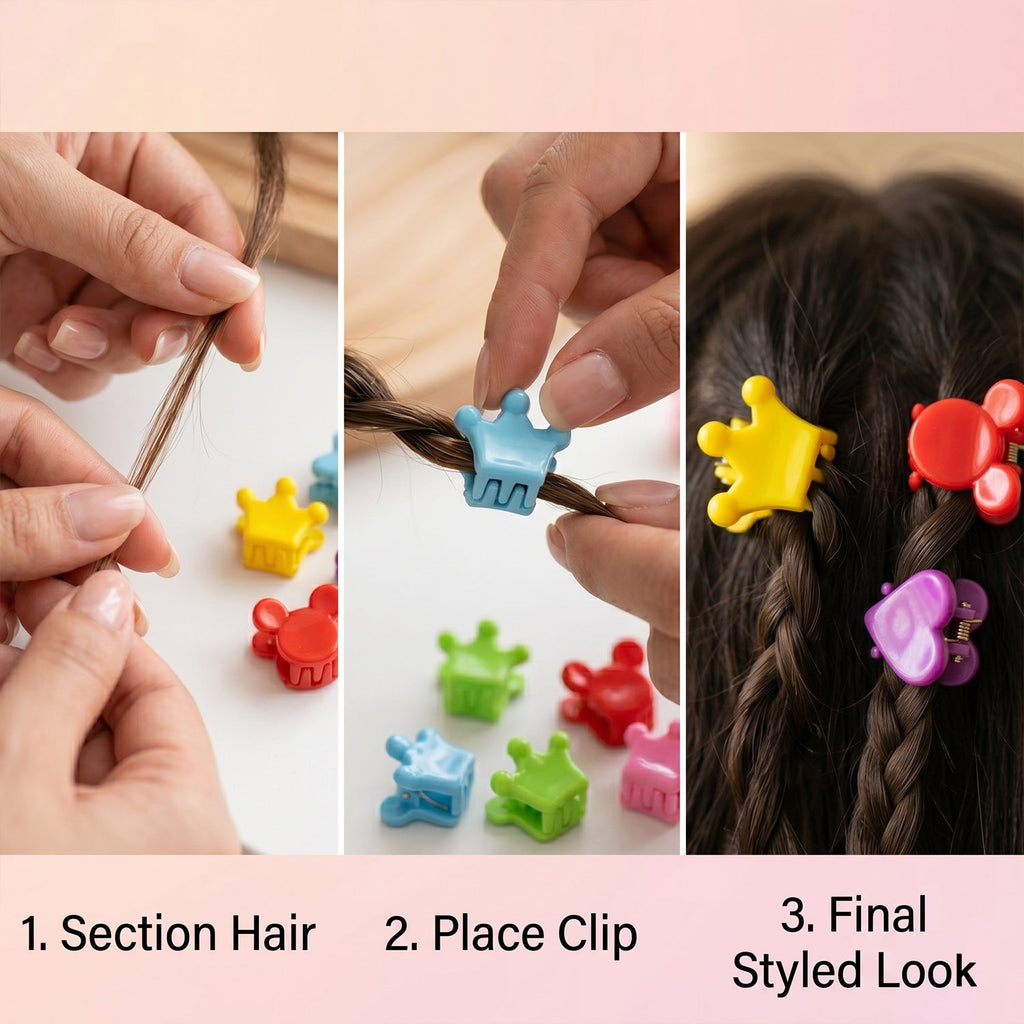 Fashionable mini hair clips pack